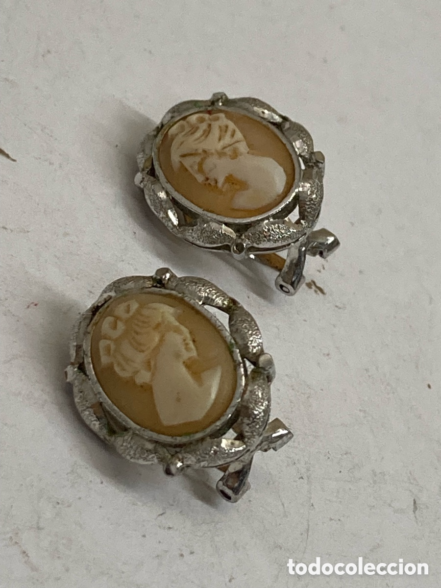 Joyeria: Pendientes con camafeo de plata P512