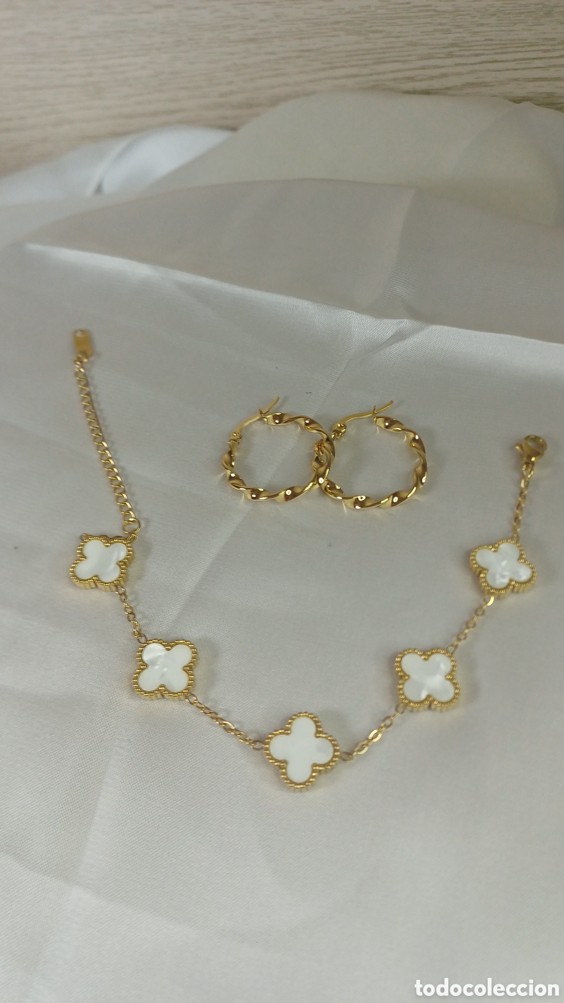 Joyeria: Conjunto Chapado Oro 18 k y Nacar - Foto 2
