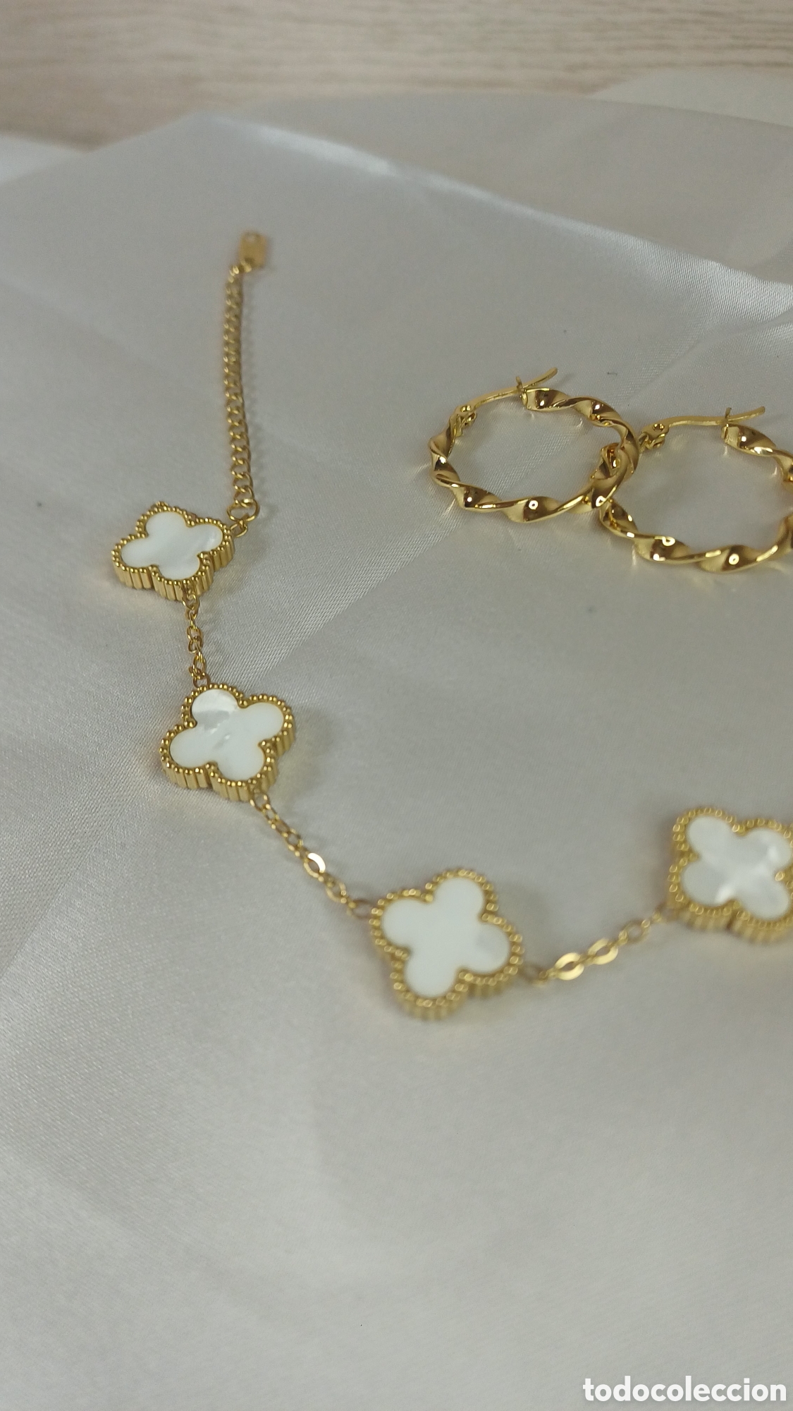Joyeria: Conjunto Chapado Oro 18 k y Nacar - Foto 3