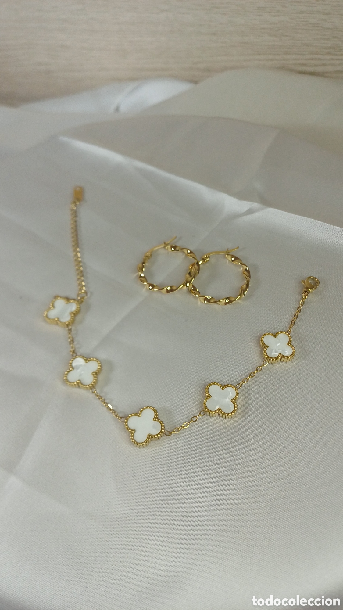 Joyeria: Conjunto Chapado Oro 18 k y Nacar - Foto 5