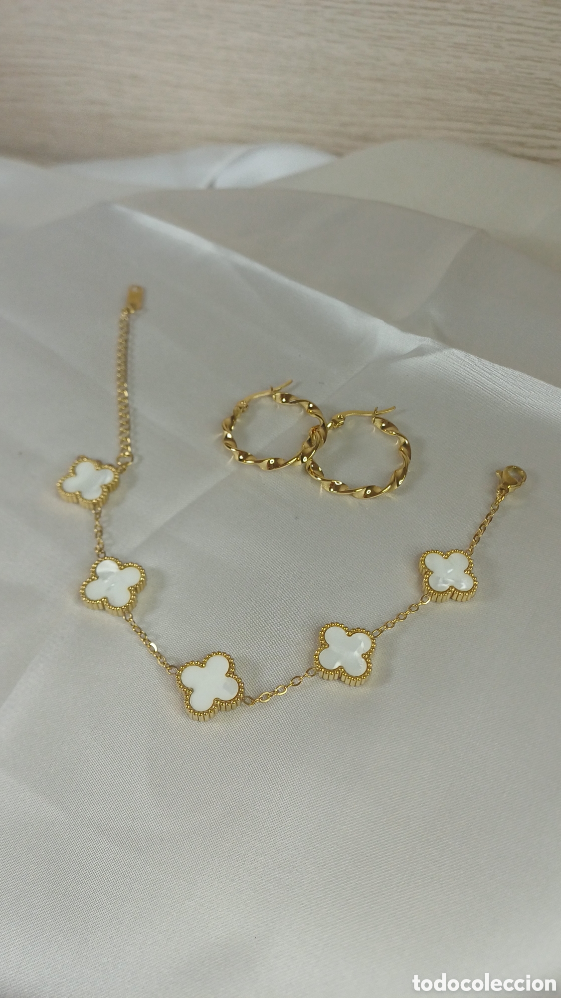 Joyeria: Conjunto Chapado Oro 18 k y Nacar
