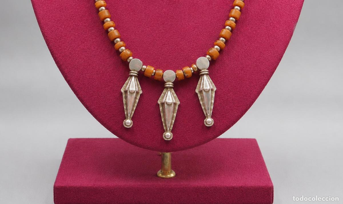 Gioielleria: SIGLO XIX &middot;GENU&Iacute;NO COLLAR TRIBAL LADAKH : CORAL NATURAL Y PLATA &middot;GARGANTILLA &Eacute;TNICA TIBET &middot; DE MUSEO