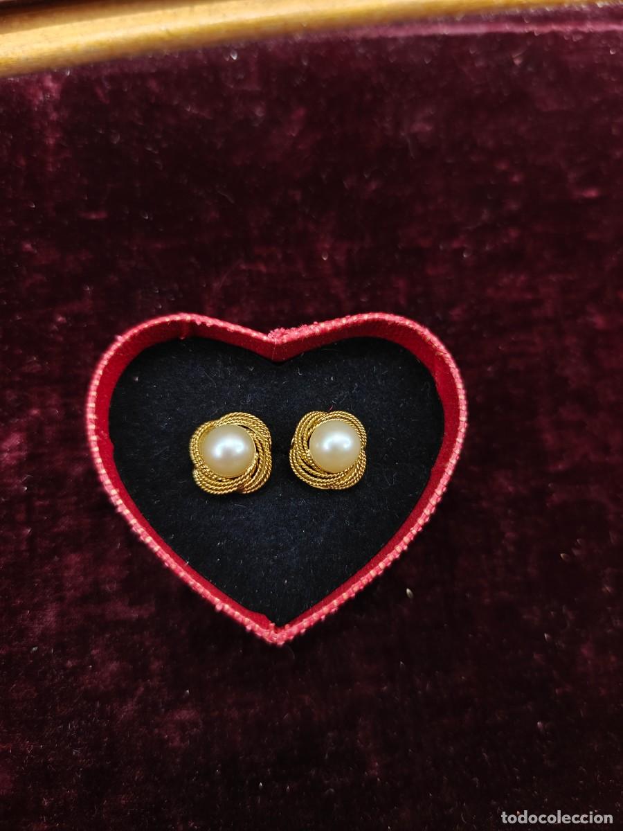 Joyeria: Pendientes oro amarillo y perla central - Foto 1