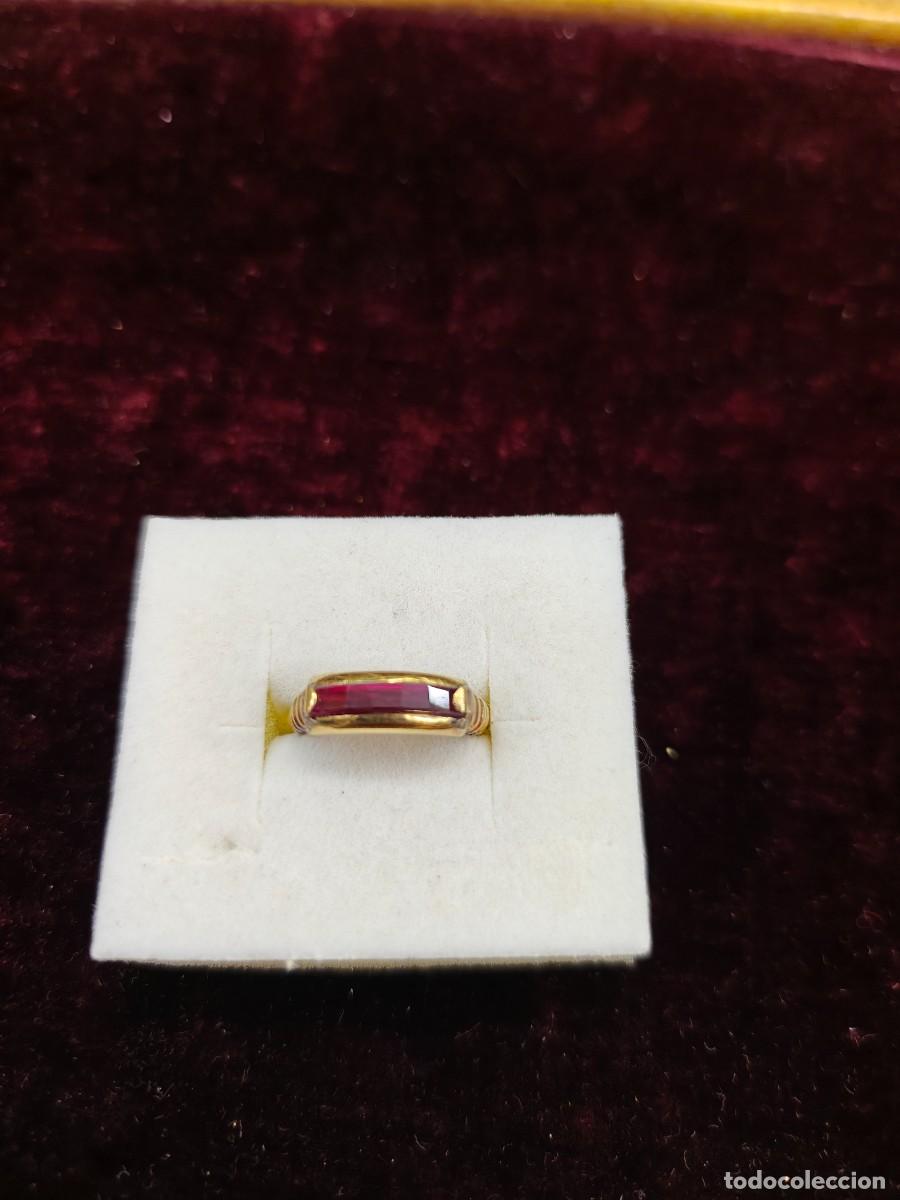 Joyeria: Sortija en oro y rubi sint&eacute;tico - Foto 1