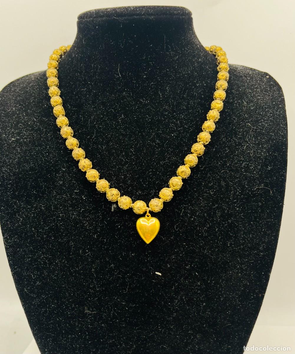 Joyeria: COLLAR BOLAS CHARRAS BOLLAGRAS SALMANTINAS PLATA DORADA PRINCIPIOS SIGLO XX