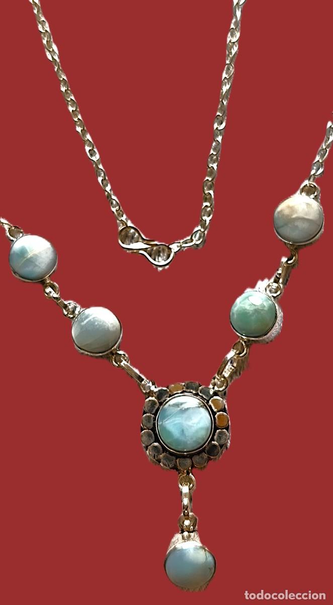 Joyeria: Collar-Gargantilla Plata con piedras Larimar. - Foto 1