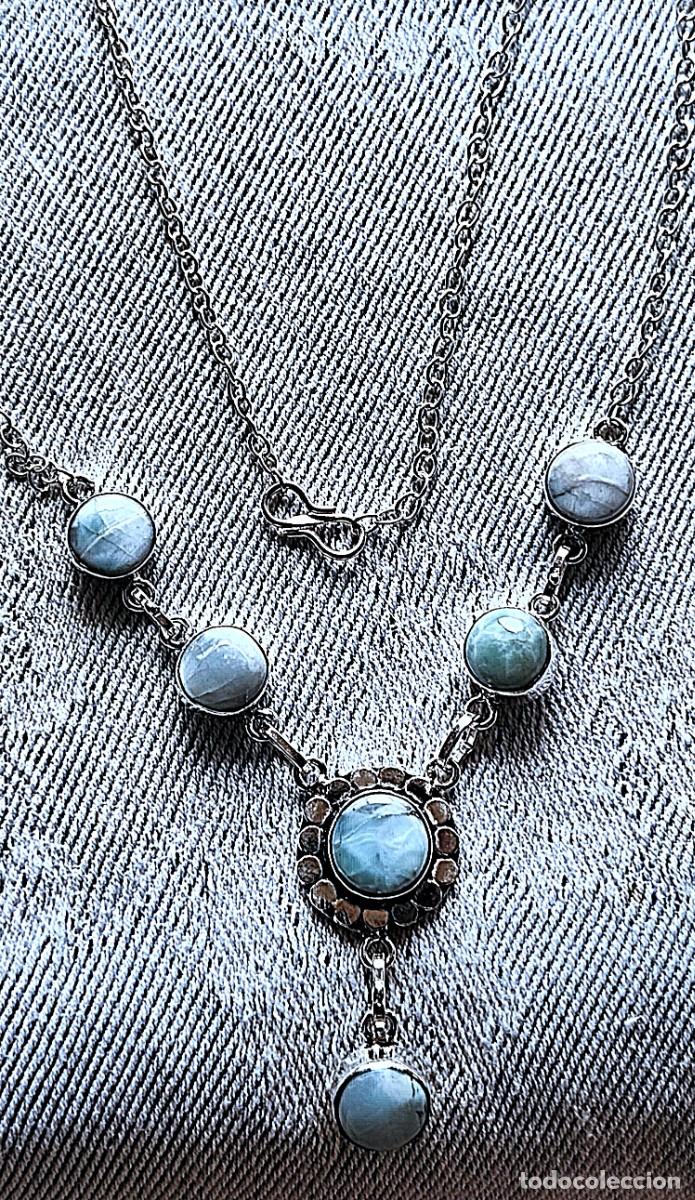 Joyeria: Collar-Gargantilla Plata con piedras Larimar. - Foto 5