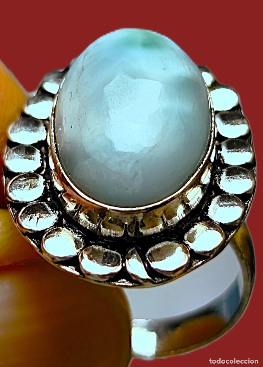 Joyeria: Anillo Plata con piedra Larimar.