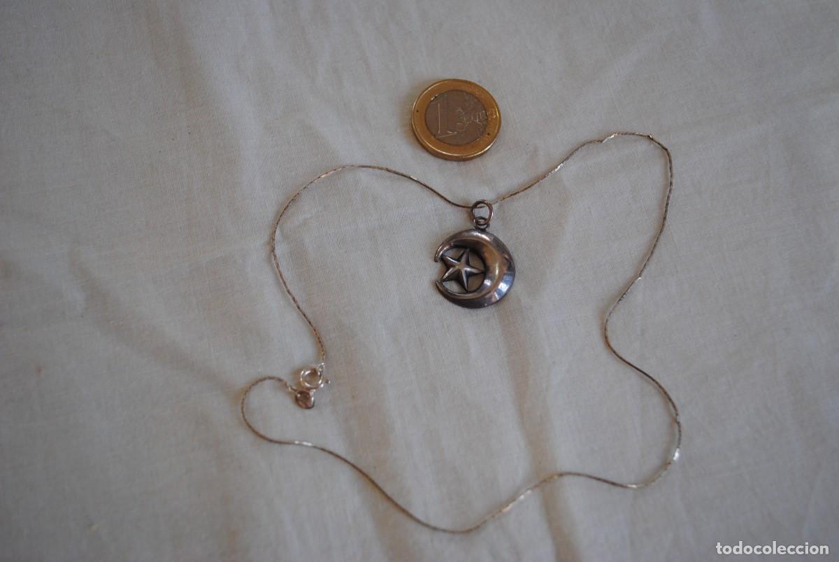 Joyeria: CADENA Y COLGANTE DE PLATA EN FORMA DE LUNA Y ESTRELLA - Foto 1