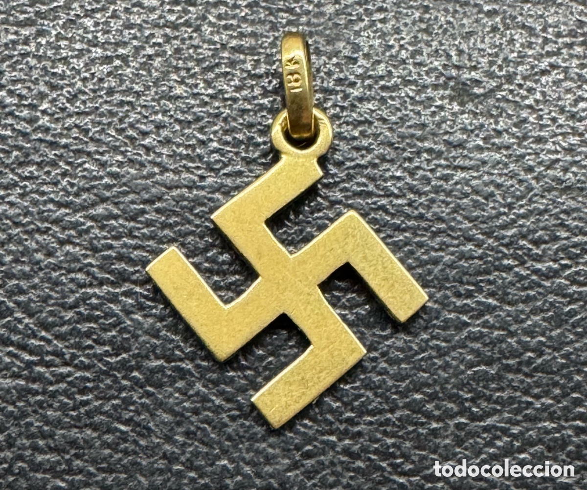 Joyeria: Esv&aacute;stica. Cruz Gamada. Oro macizo 18K. Hitler. Nazi. Reich