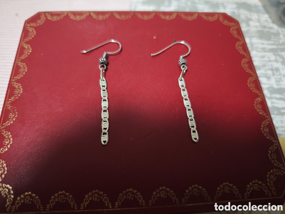 Joyeria: Pendientes largos de plata de ley - Foto 2
