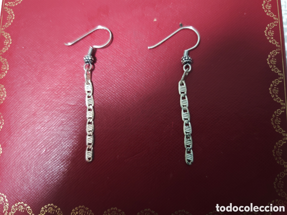 Joyeria: Pendientes largos de plata de ley - Foto 1