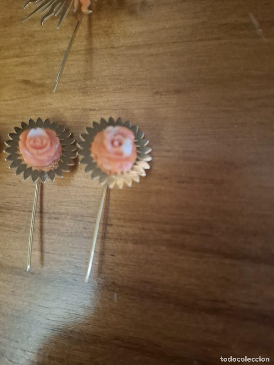 Joyeria: JUEGO DE ALFILERES ORO Y CORAL - Foto 2