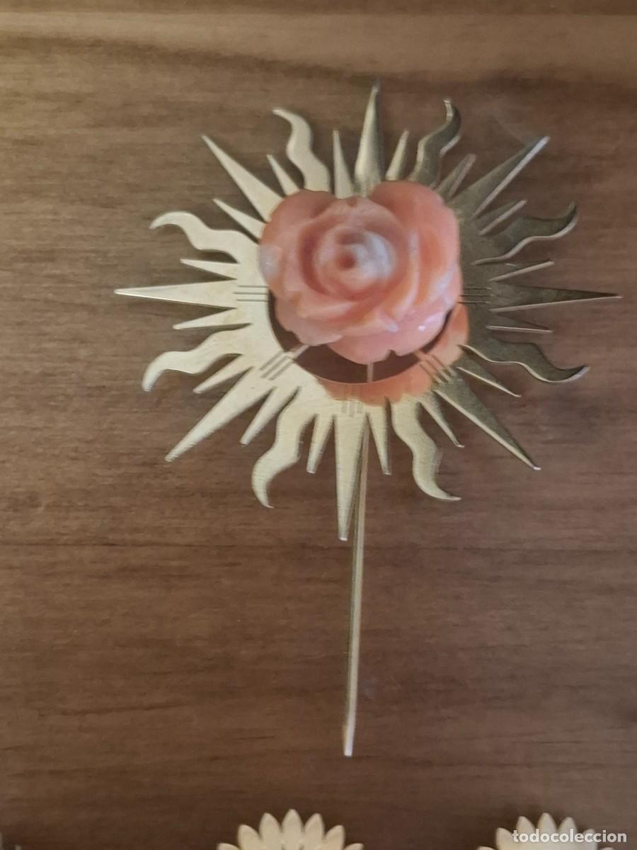 Joyeria: JUEGO DE ALFILERES ORO Y CORAL - Foto 3