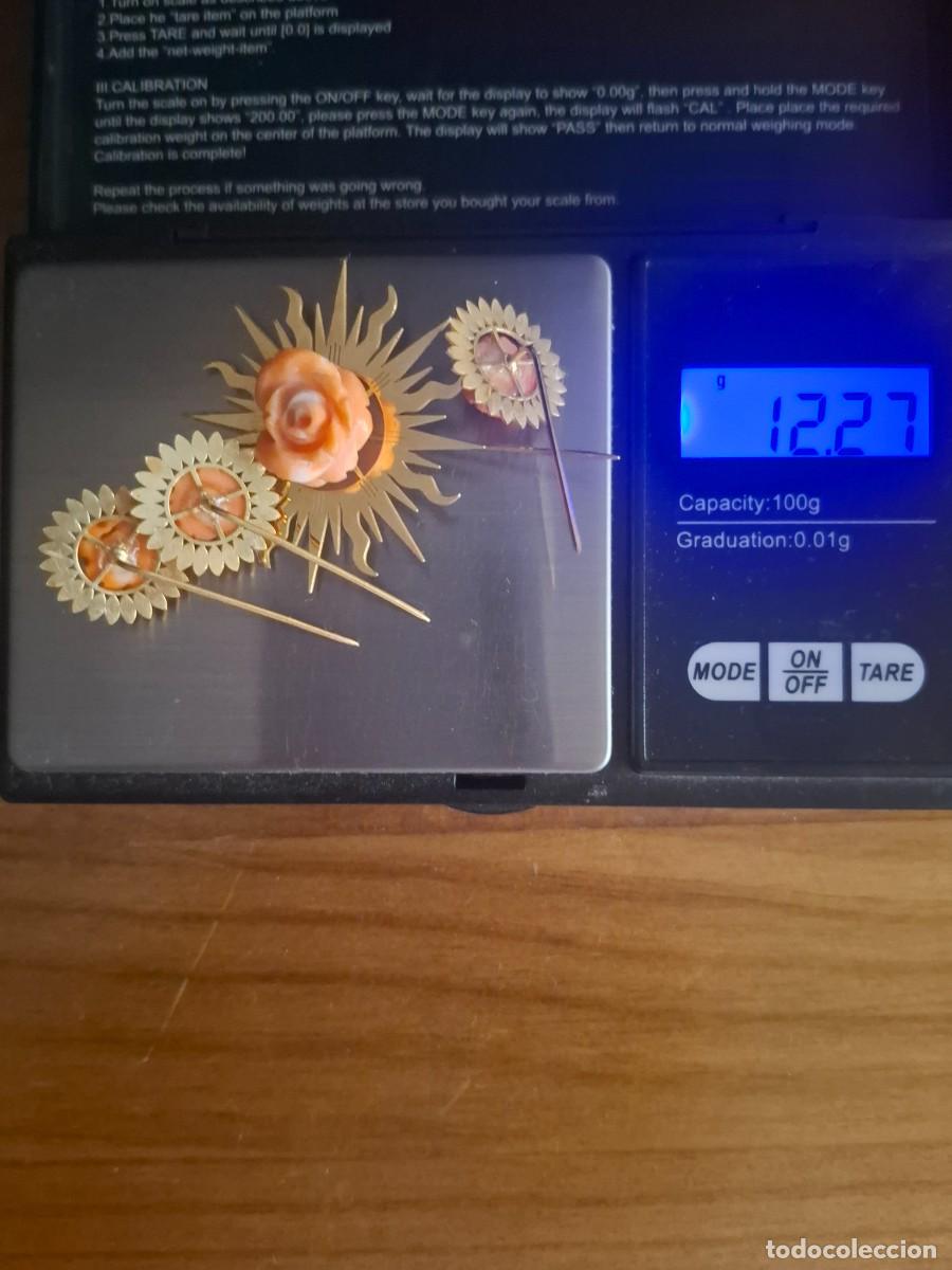Joyeria: JUEGO DE ALFILERES ORO Y CORAL - Foto 7