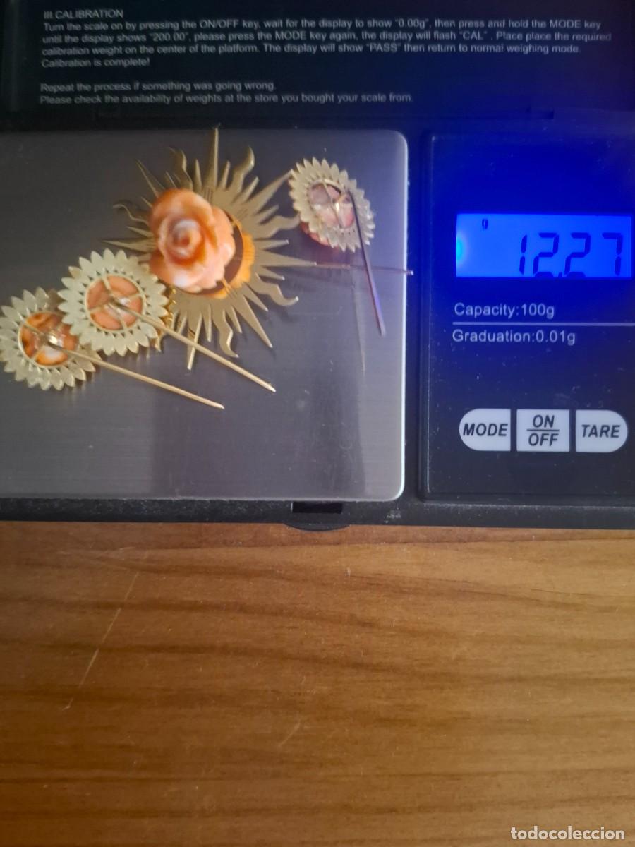 Joyeria: JUEGO DE ALFILERES ORO Y CORAL - Foto 8