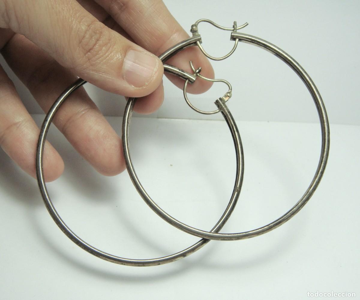 Joyeria: Pendientes de aro o criollas &middot; Argollas &middot; Plata &middot; &Oslash; 6,5 cm