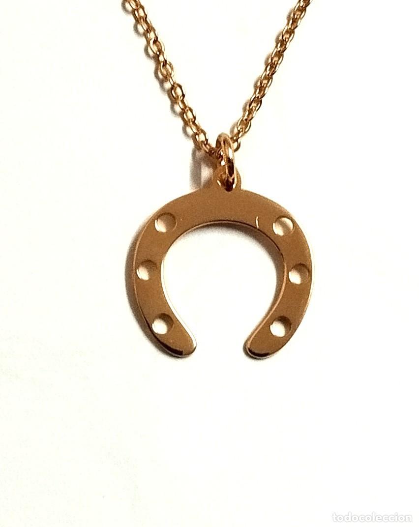Joyeria: Colgante con herradura, Plata Ley chapada oro