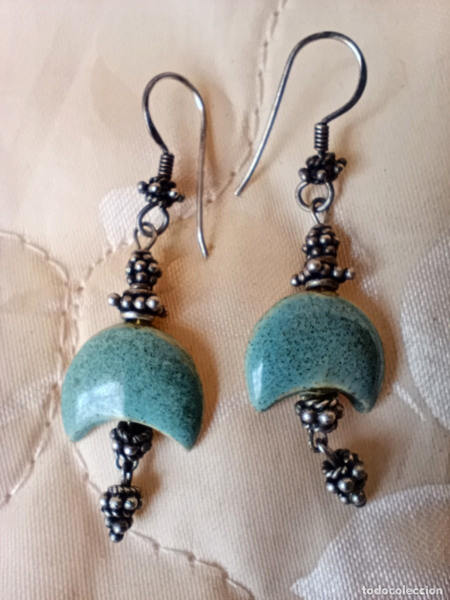 Joyeria: Pendientes de plata y ceramica. Sellados