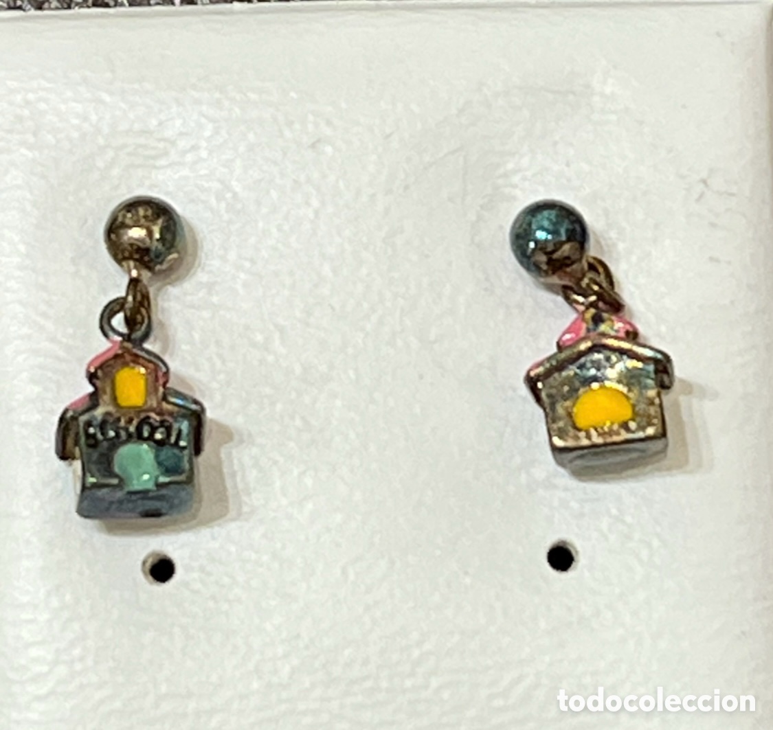 Joyeria: Pendientes. Plata y esmalte. Fantas&iacute;a.