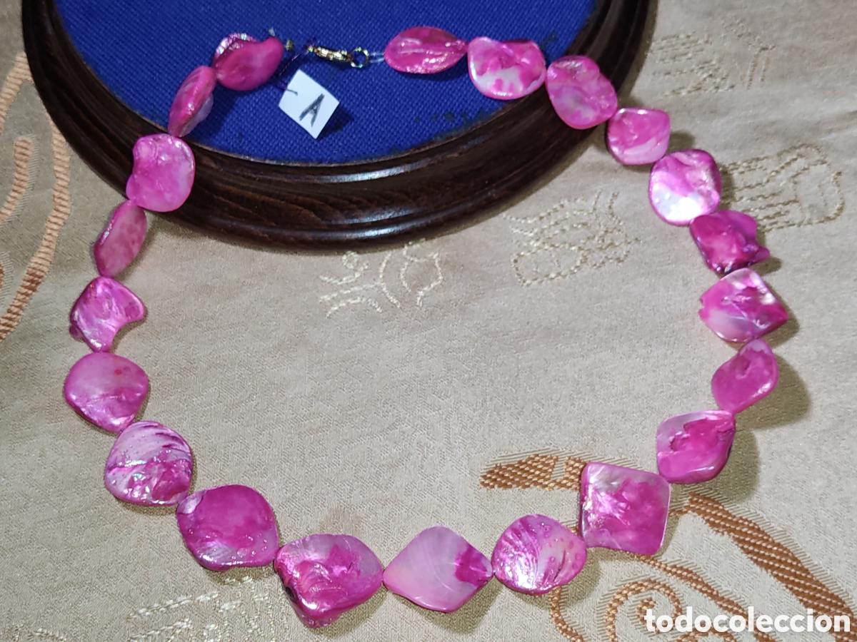 Joyeria: Collar de n&aacute;car rosa.Vintage.*A* - Foto 2