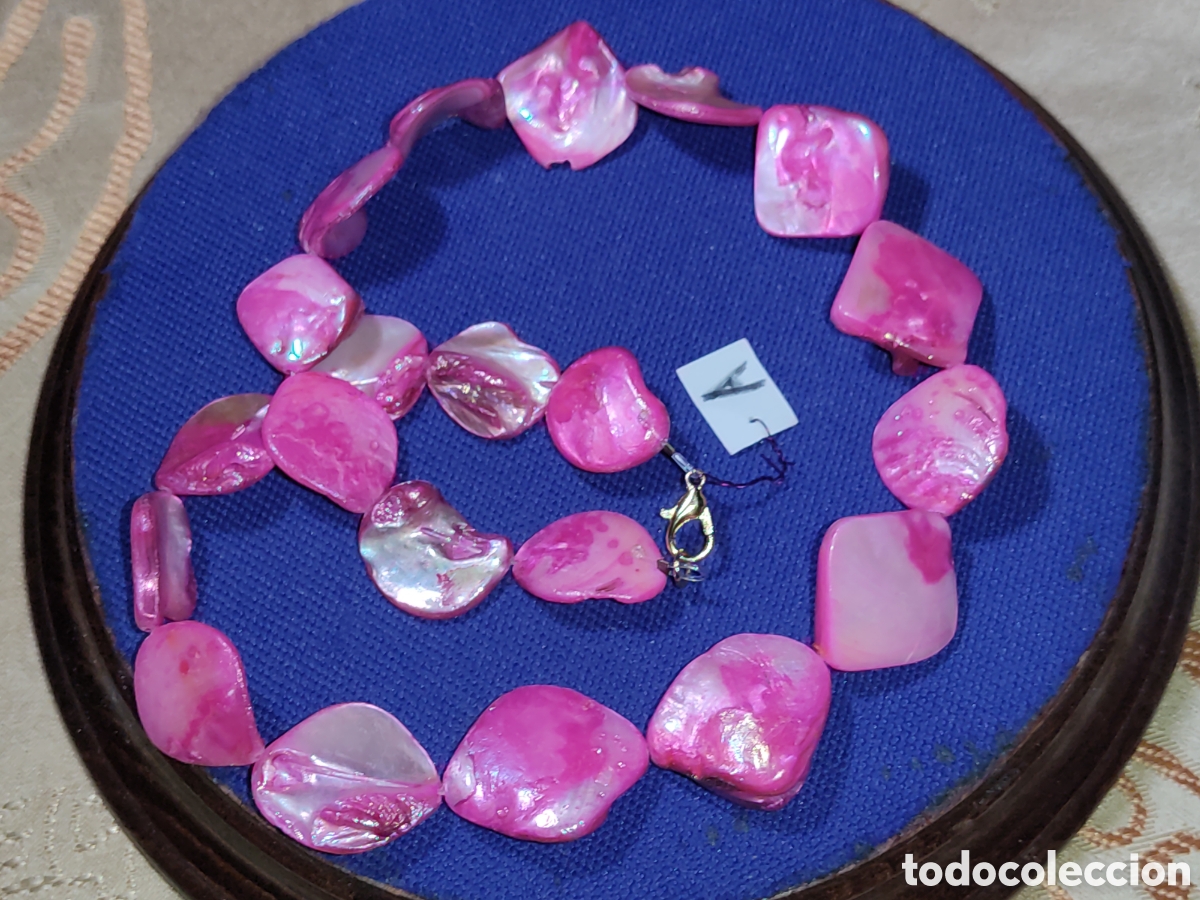 Joyeria: Collar de n&aacute;car rosa.Vintage.*A* - Foto 3