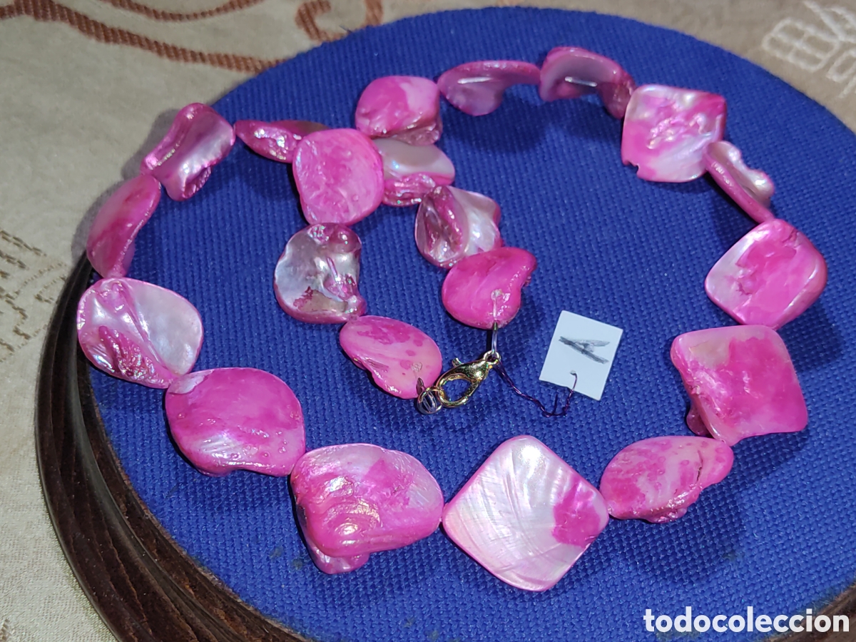 Joyeria: Collar de n&aacute;car rosa.Vintage.*A* - Foto 4