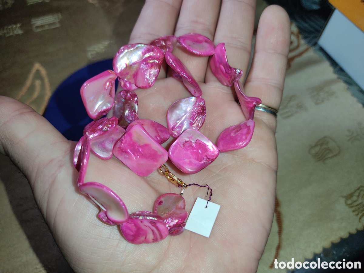 Joyeria: Collar de n&aacute;car rosa.Vintage.*A* - Foto 5