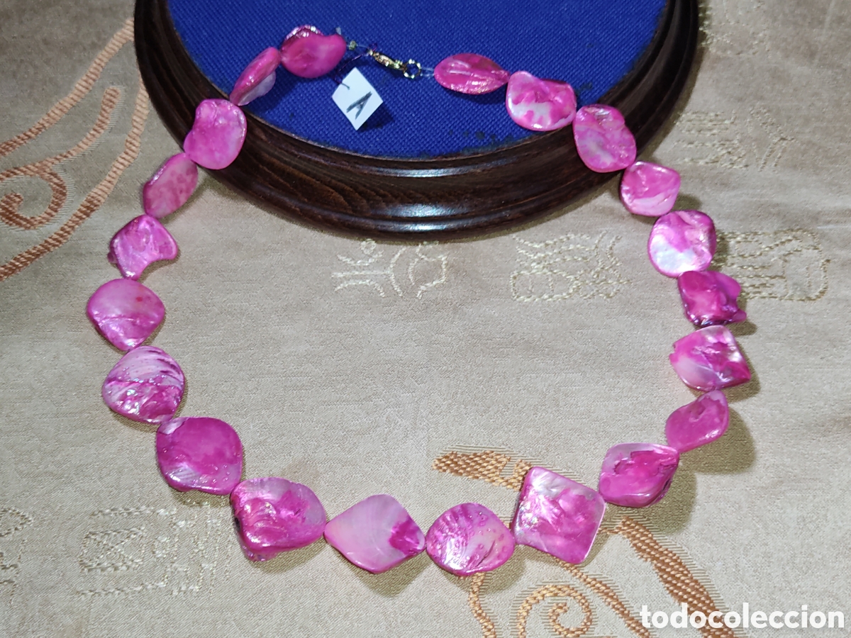 Joyeria: Collar de n&aacute;car rosa.Vintage.*A*