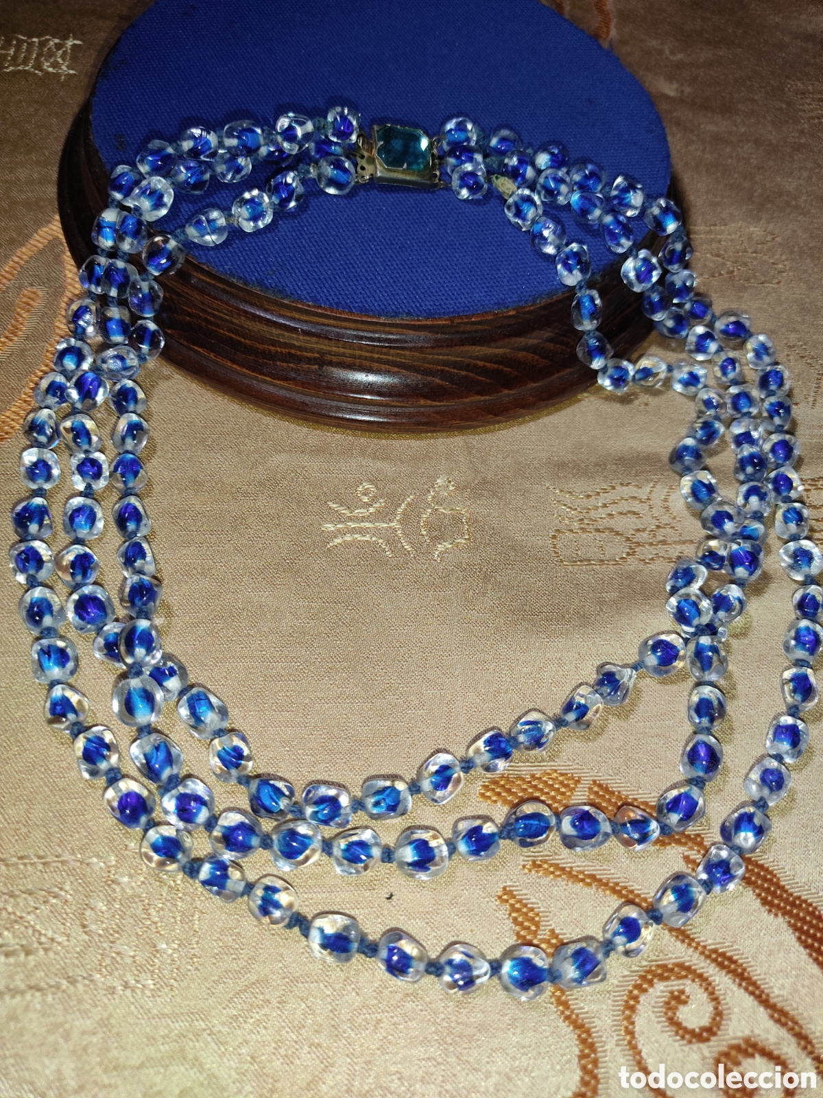 Joyeria: Antiguo collar 3 hilos de cristal de Murano. - Foto 2