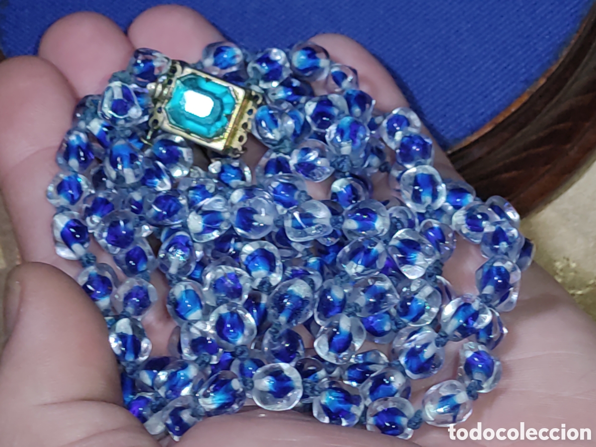 Joyeria: Antiguo collar 3 hilos de cristal de Murano. - Foto 6