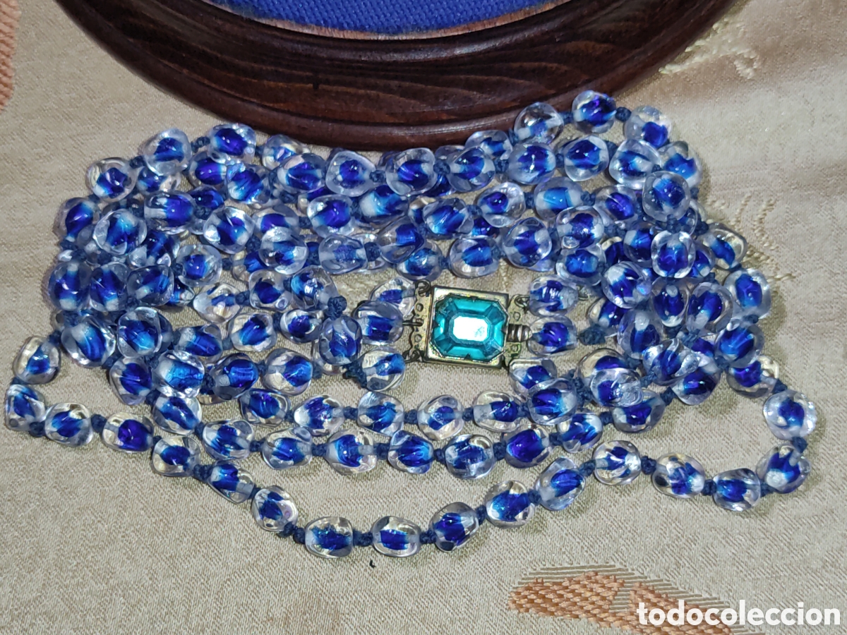 Joyeria: Antiguo collar 3 hilos de cristal de Murano. - Foto 7