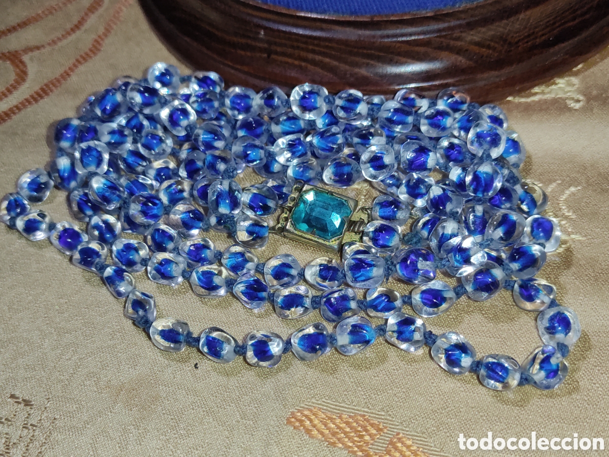 Joyeria: Antiguo collar 3 hilos de cristal de Murano. - Foto 8