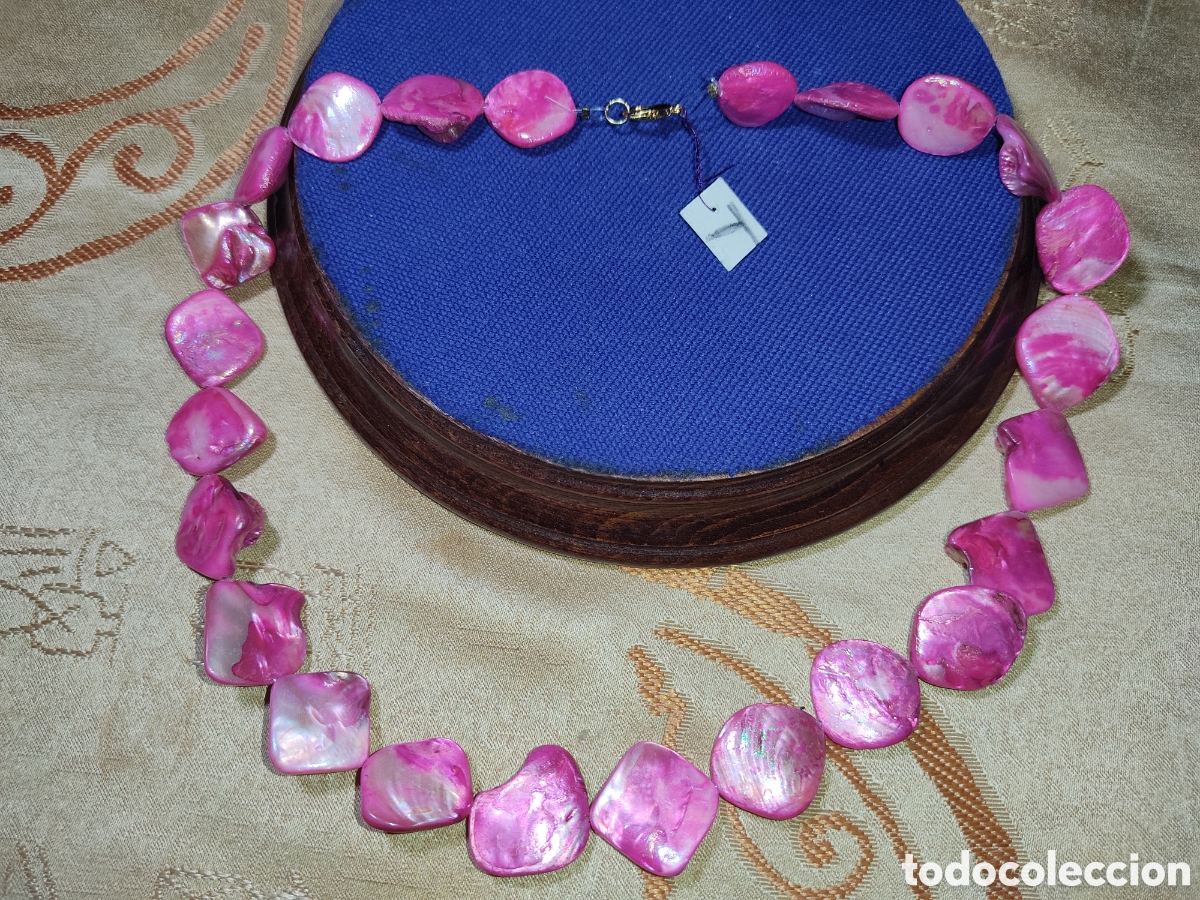 Joyeria: Collar de n&aacute;car rosa.Vintage.*T* - Foto 2