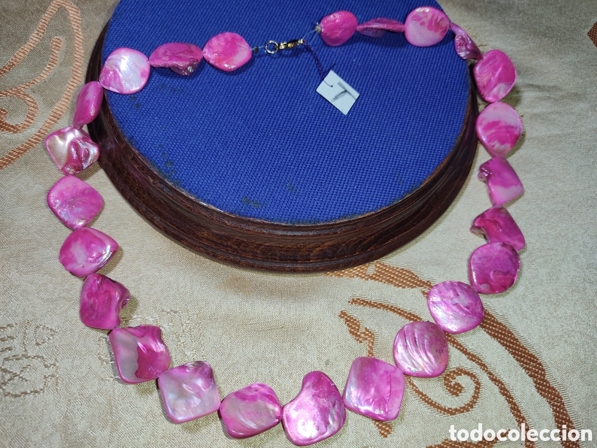 Joyeria: Collar de n&aacute;car rosa.Vintage.*T* - Foto 3