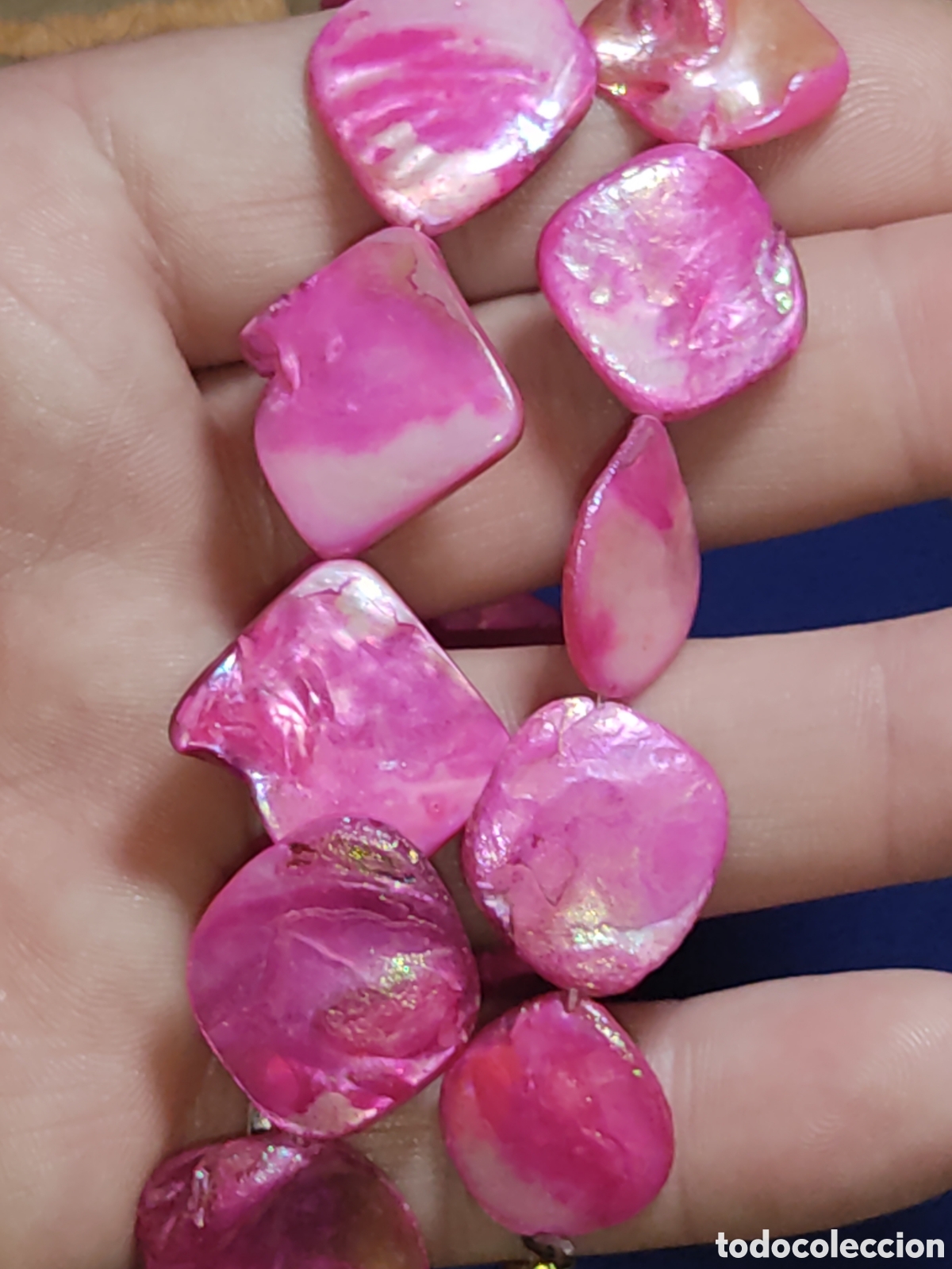 Joyeria: Collar de n&aacute;car rosa.Vintage.*T* - Foto 4