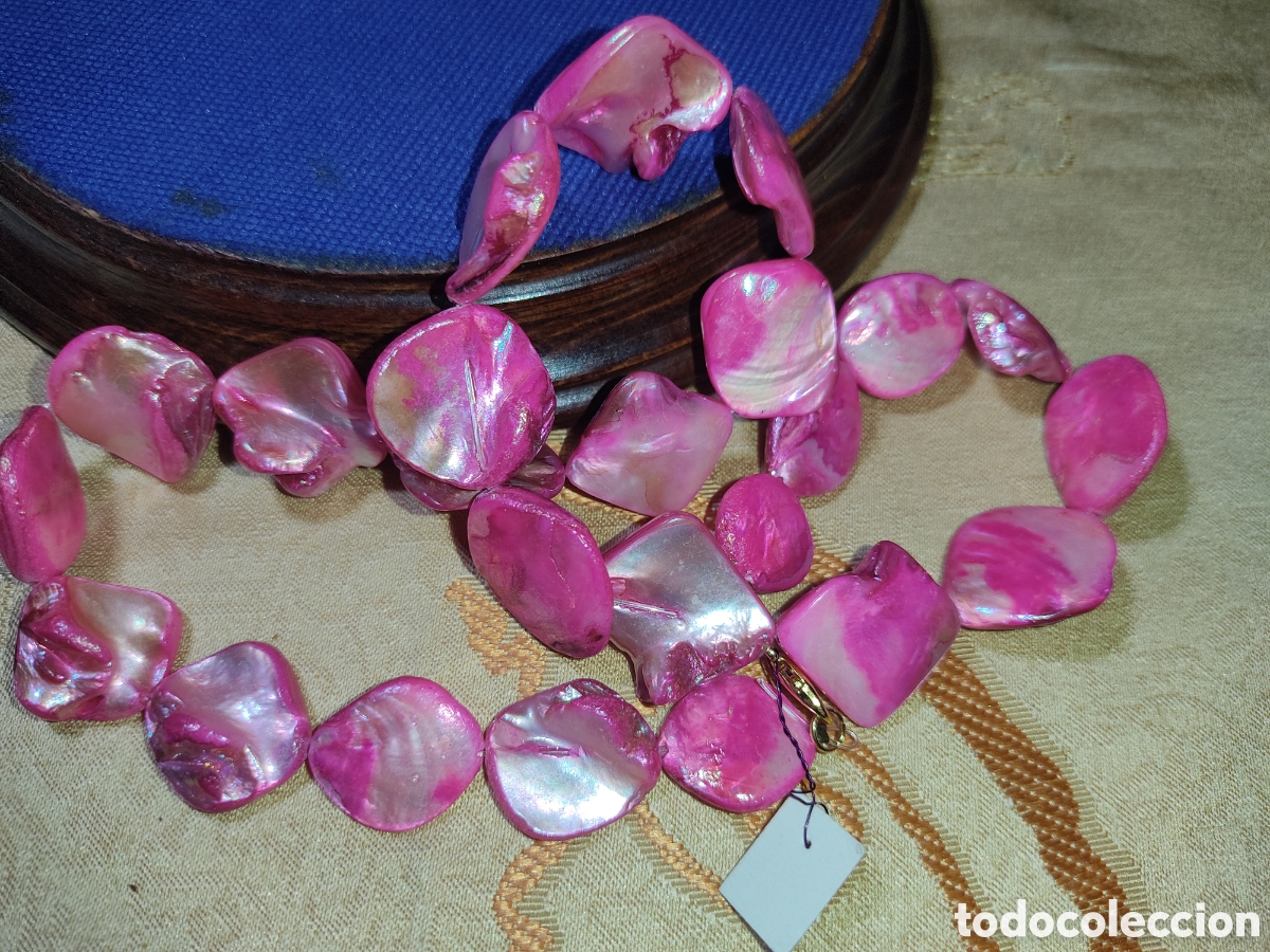 Joyeria: Collar de n&aacute;car rosa.Vintage.*T* - Foto 5