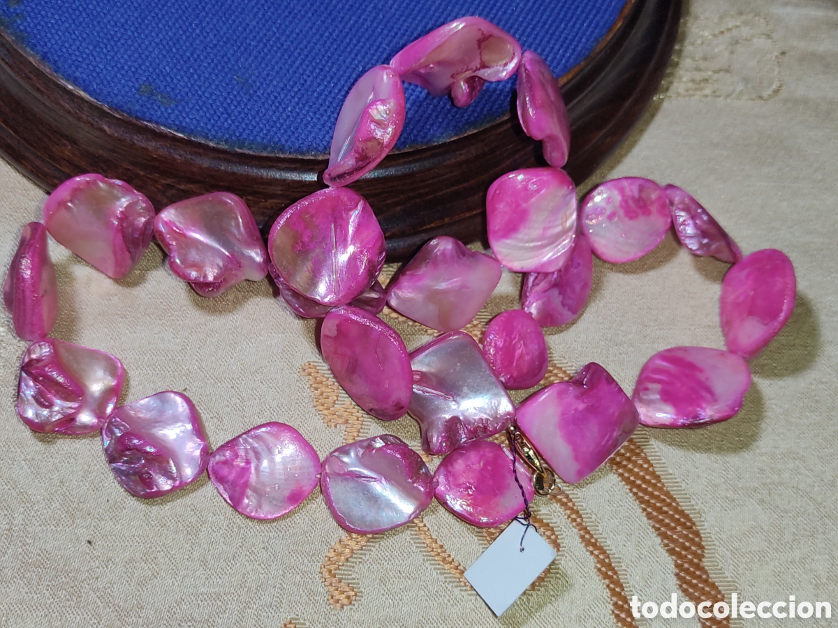 Joyeria: Collar de n&aacute;car rosa.Vintage.*T* - Foto 6