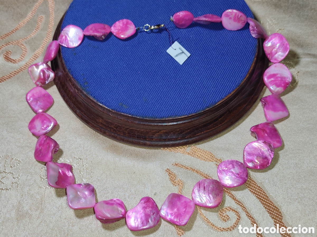 Joyeria: Collar de n&aacute;car rosa.Vintage.*T*