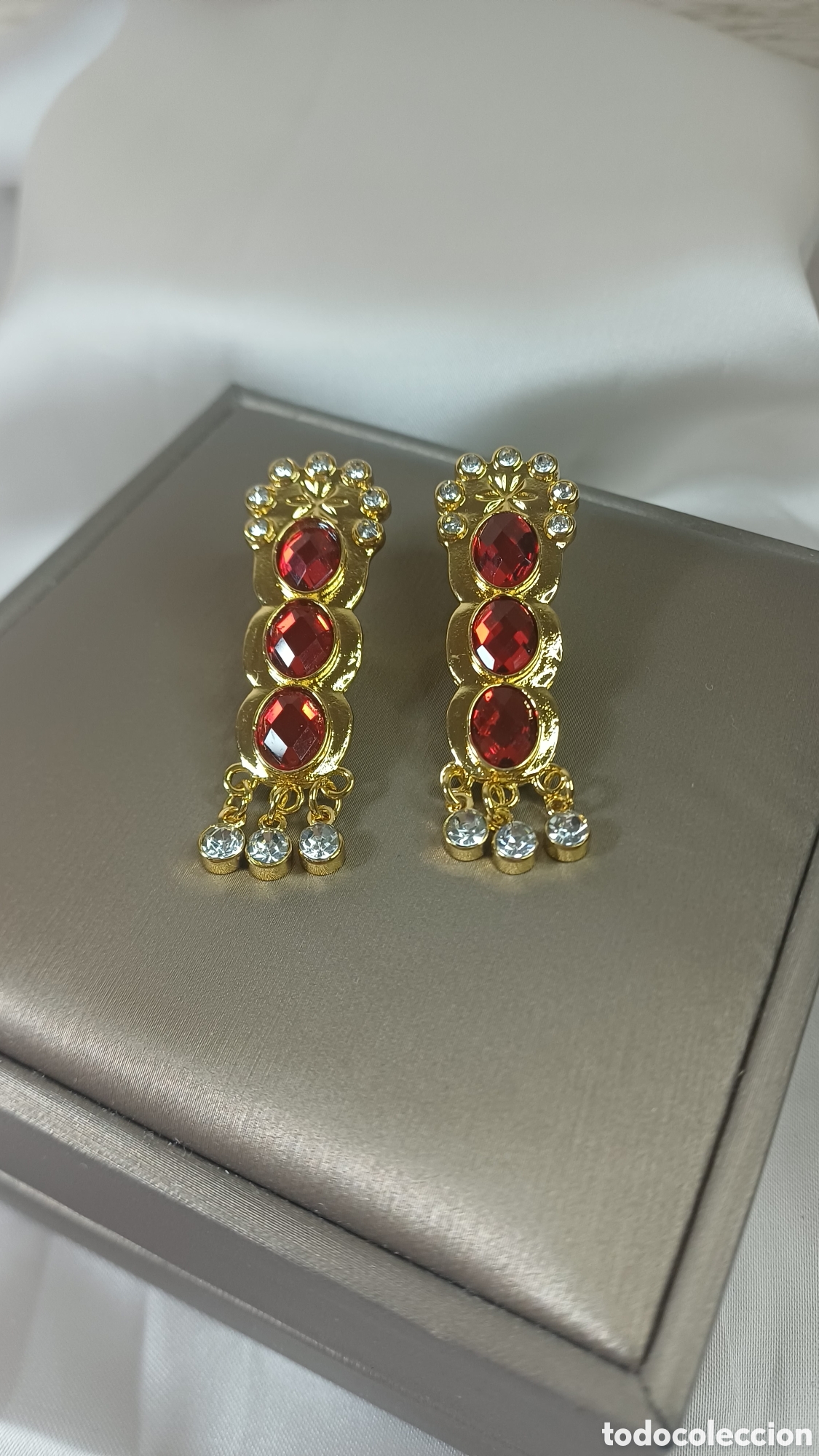 Joyeria: PENDIENTES ESTILO CUBANA CHAPADO ORO 18 K - Foto 2