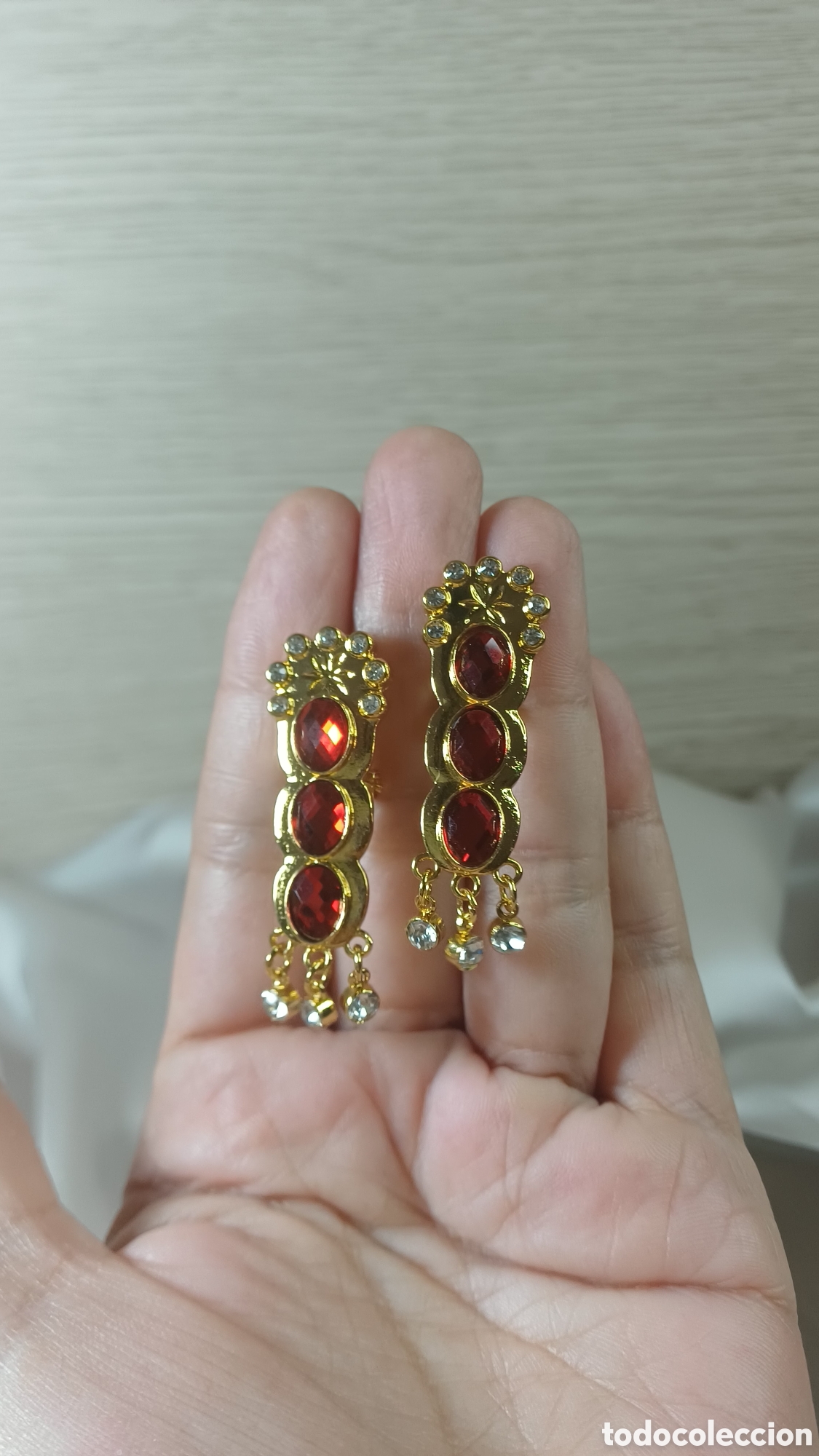 Joyeria: PENDIENTES ESTILO CUBANA CHAPADO ORO 18 K - Foto 3