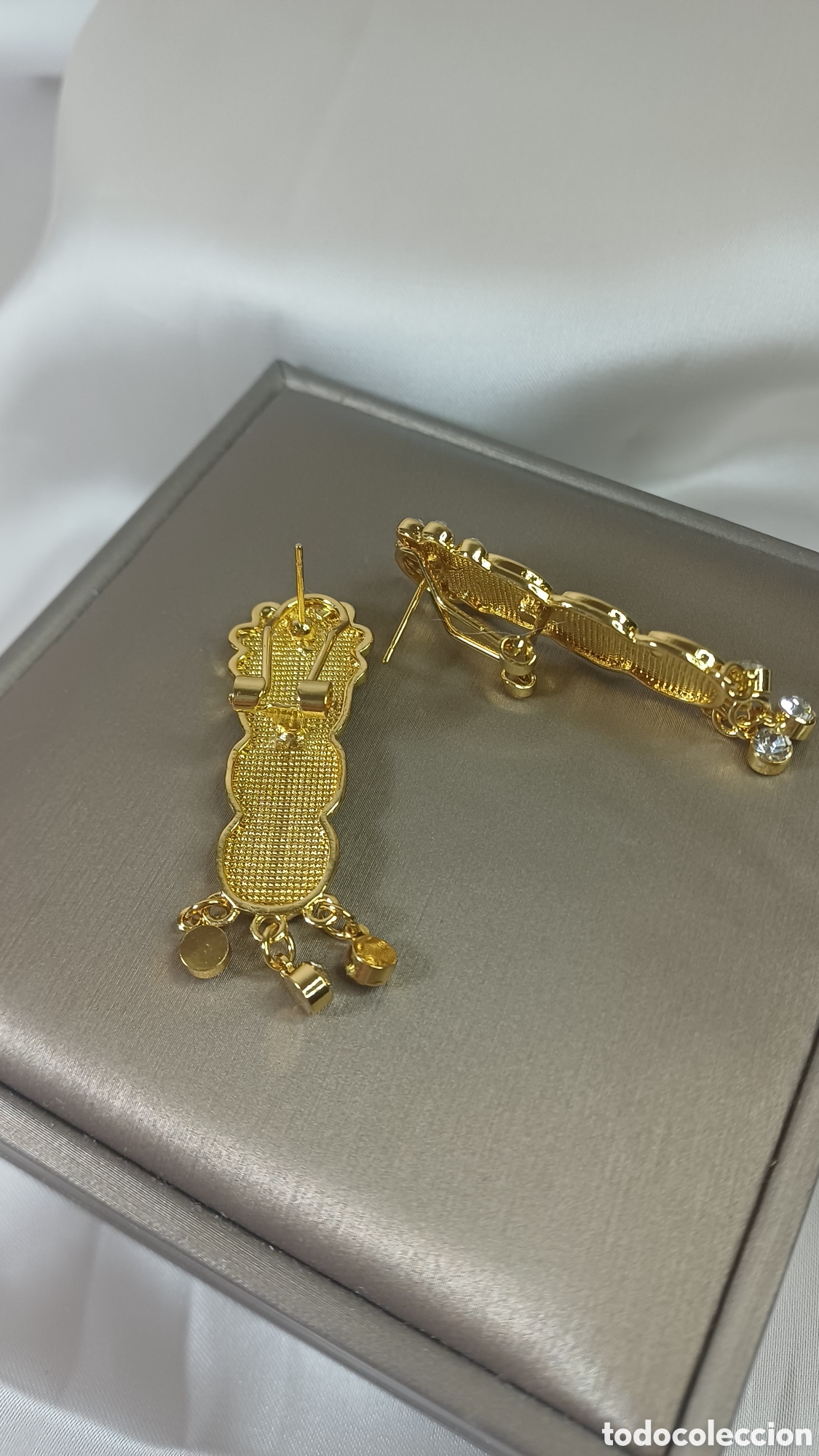 Joyeria: PENDIENTES ESTILO CUBANA CHAPADO ORO 18 K - Foto 4