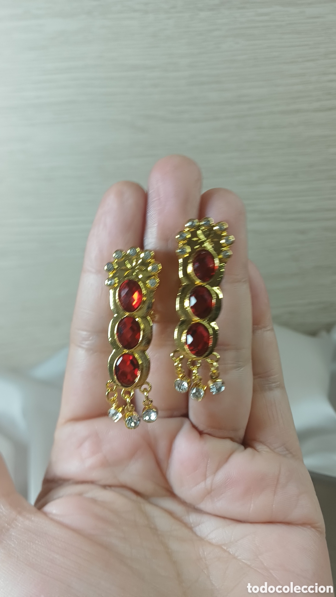Joyeria: PENDIENTES ESTILO CUBANA CHAPADO ORO 18 K - Foto 5