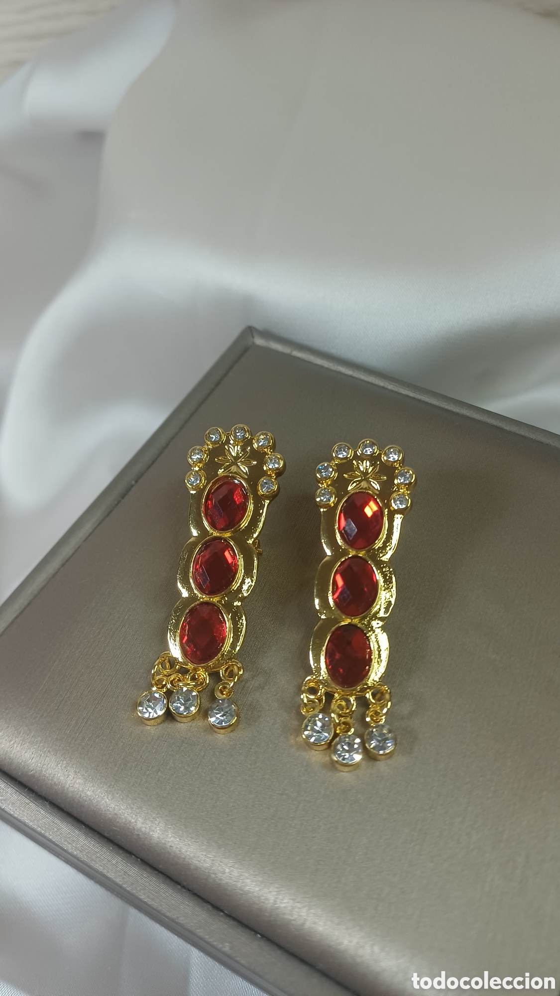 Joyeria: PENDIENTES ESTILO CUBANA CHAPADO ORO 18 K - Foto 6