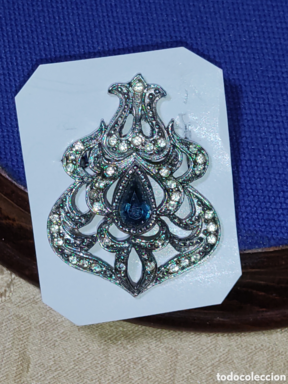 Joyeria: Antiguo Broche plateado con cristales. - Foto 2