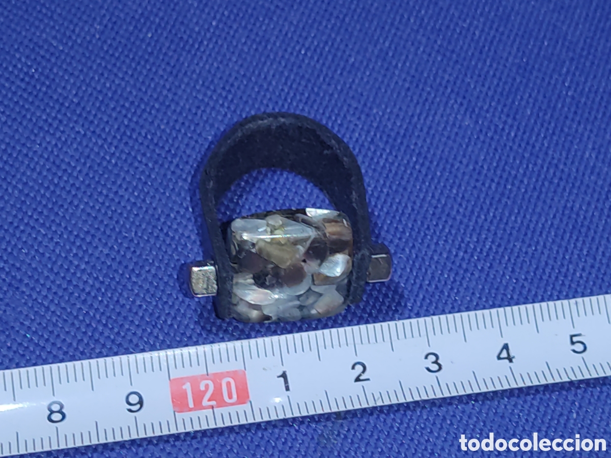 Joyeria: Anillo de n&aacute;car acr&iacute;lico reversible. - Foto 2