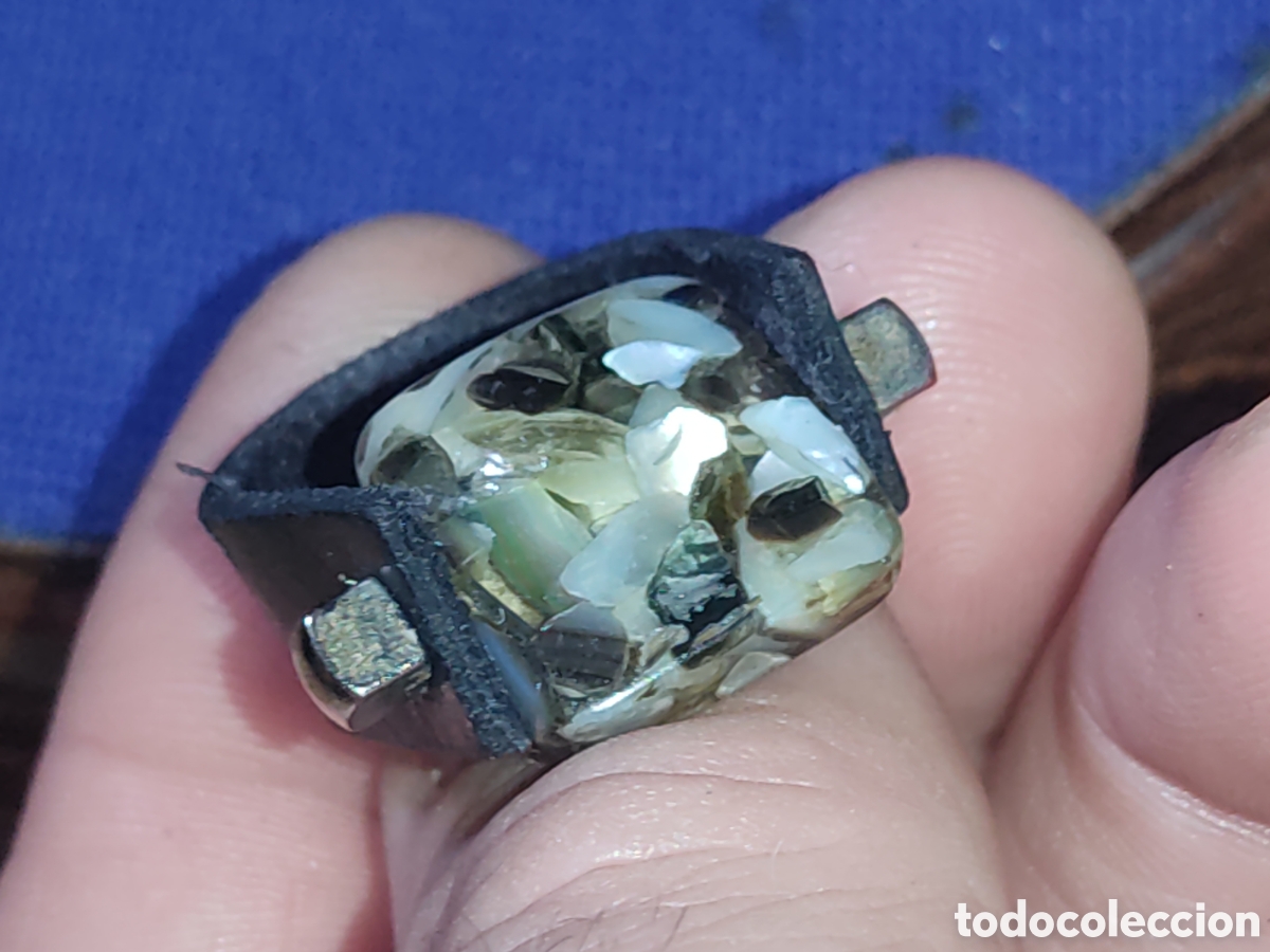 Joyeria: Anillo de n&aacute;car acr&iacute;lico reversible. - Foto 3