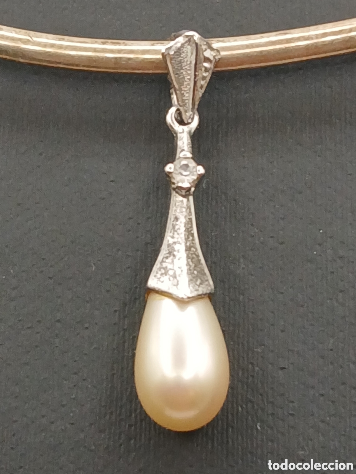 Joyeria: Colgante plata 925mls ba&ntilde;o de rodio perla cultivada y cuarzo blanco