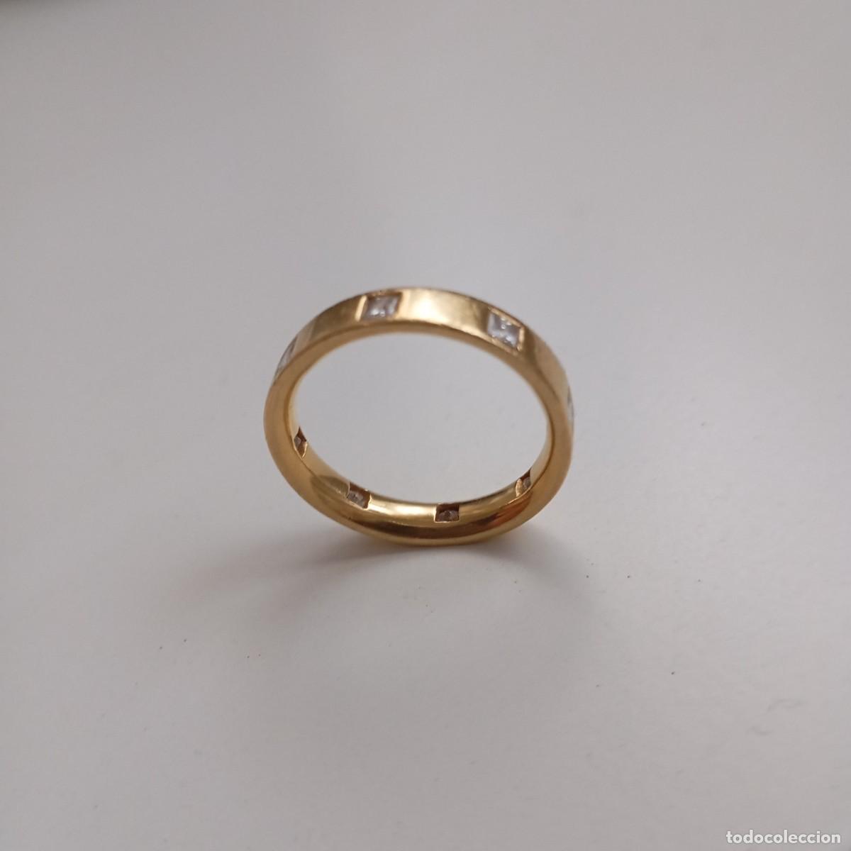 Joyeria: Alianza anillo de oro con piedras incrustradas - Foto 3
