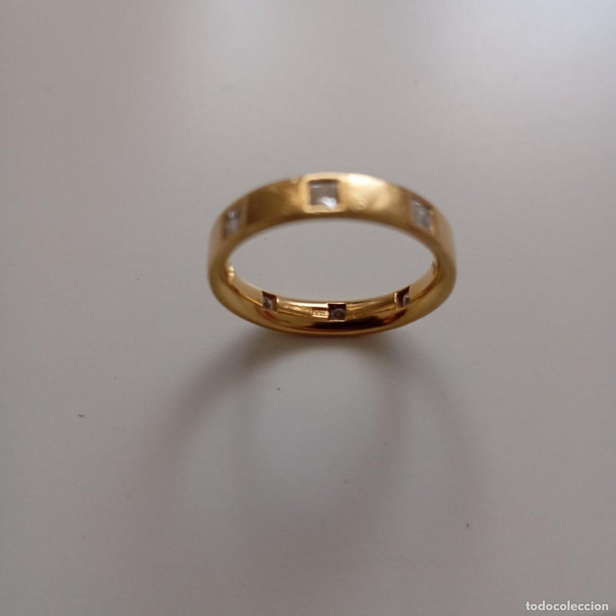 Joyeria: Alianza anillo de oro con piedras incrustradas - Foto 6